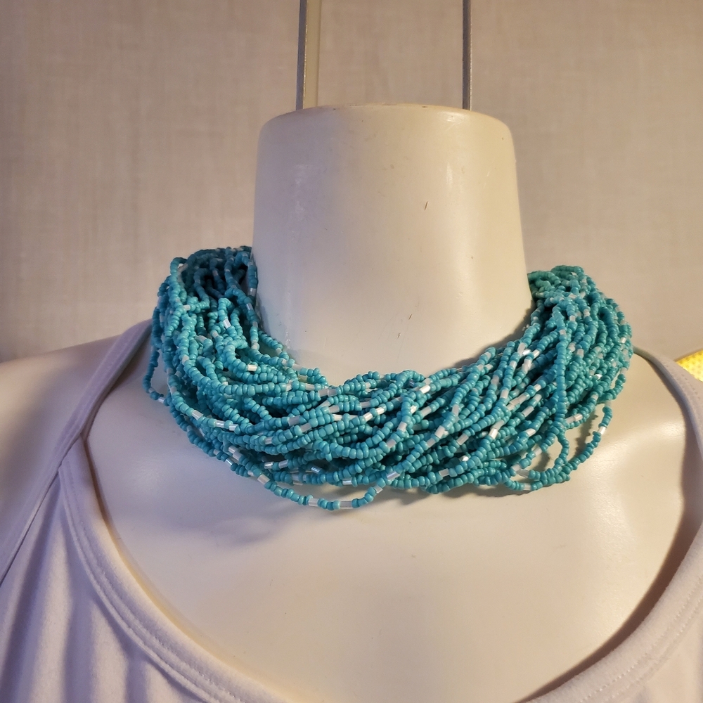 VintageTurquoise Beaded‎ Multi-Strand Necklace